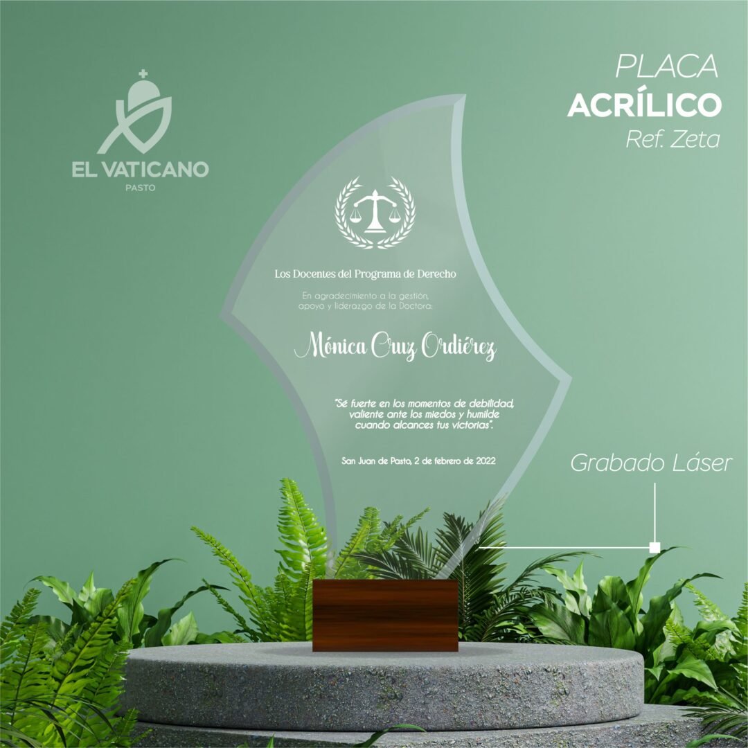 Placa en Acrílico Ref. Zeta