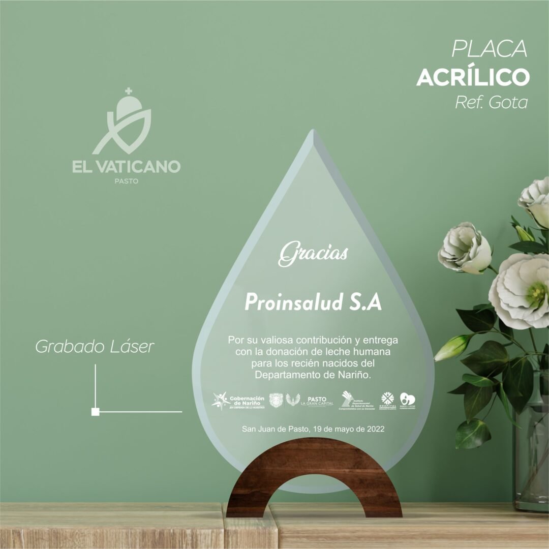 Placa en Acrílico Ref. Gota