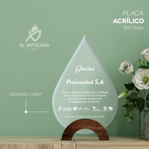 Placa en Acrílico Ref. Gota - Imagen 1