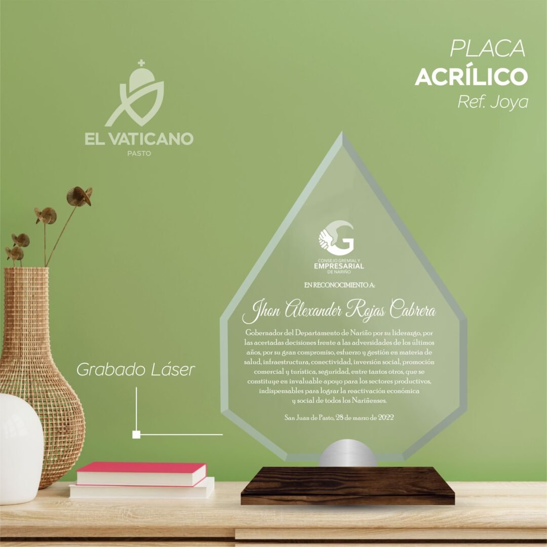 Placa en Acrílico Ref. Joya