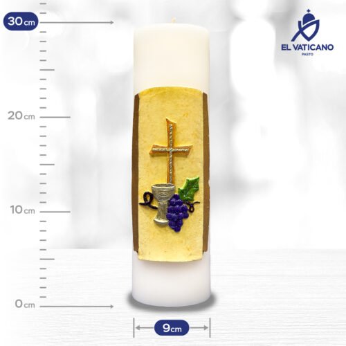 Cirio Eucaristía Uvas 9x30 - Imagen 1