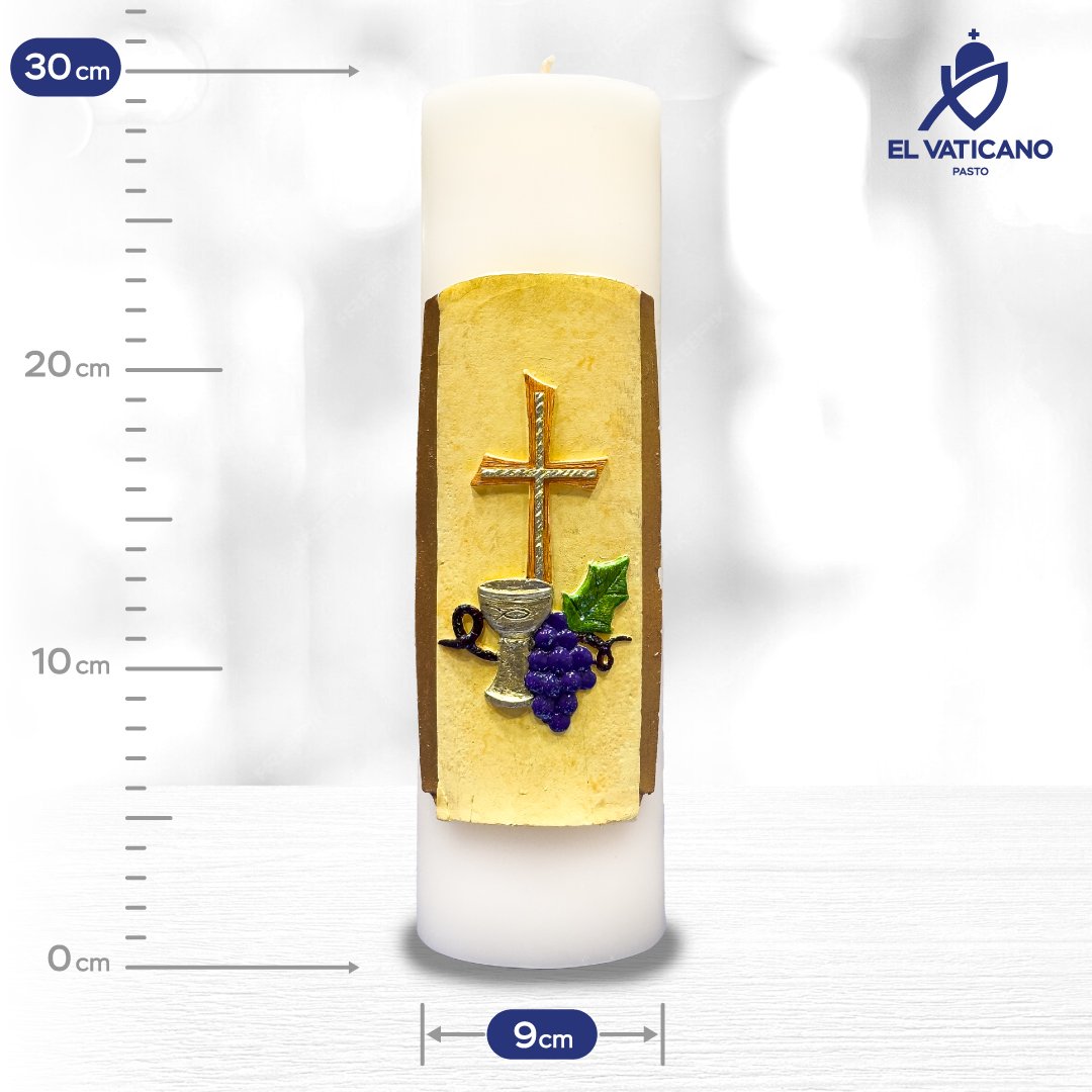 Cirio Eucaristía Uvas 9x30