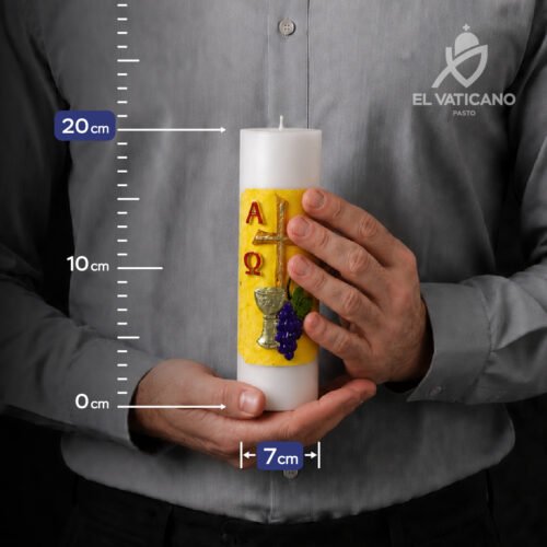 Cirio Eucaristía Uvas 7x20 - Imagen 2