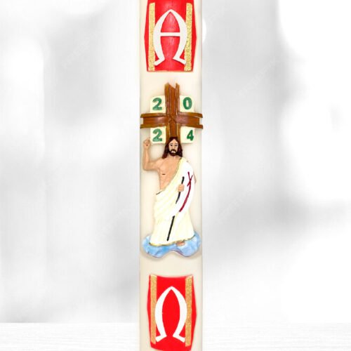 Cirio Cristo Resucitado 9x70 · 8 libras - Imagen 2