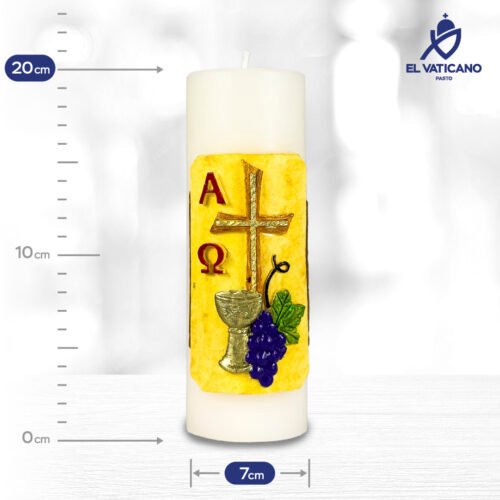 Cirio Eucaristía Uvas 7x20 - Imagen 1