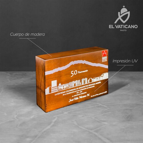 Reconocimiento/Placa de madera maciza - Imagen 1