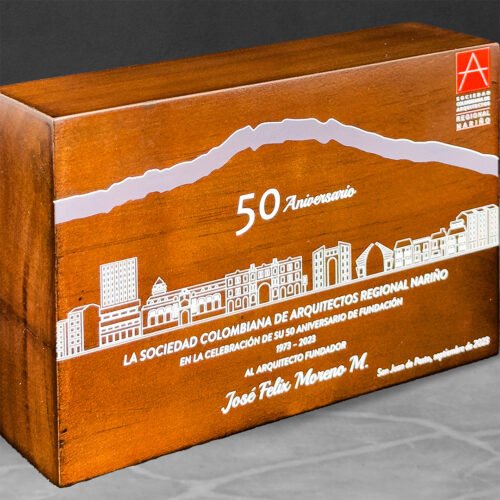 Reconocimiento/Placa de madera maciza - Imagen 2