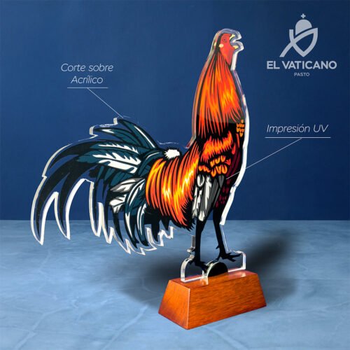 Reconocimiento Gallo en acrílico - Imagen 1