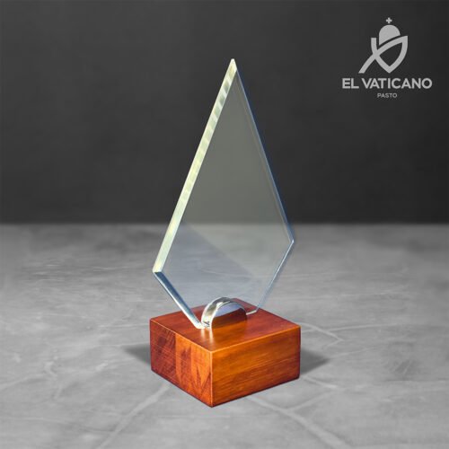 Taco de madera para Trofeo / Placa Cuadrado Miel - Imagen 2