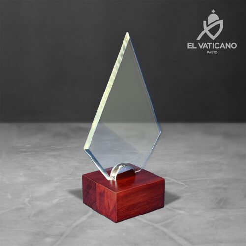 Taco de madera para Trofeo / Placa Cuadrado Vino Tinto - Imagen 2