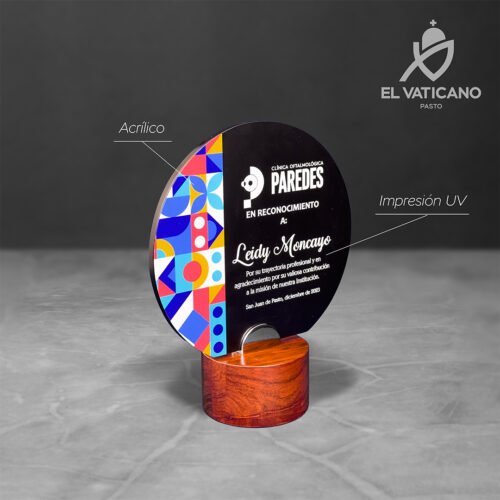 Placa negra en acrílica impresa en UV - Imagen 1