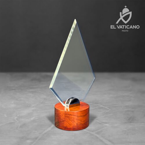 Taco de madera para Trofeo / Placa Redondo Miel - Imagen 2