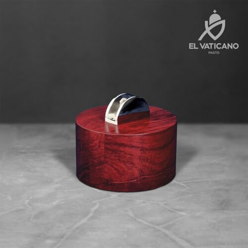 Taco de madera para Trofeo / Placa Redondo Vino tinto - Imagen 1