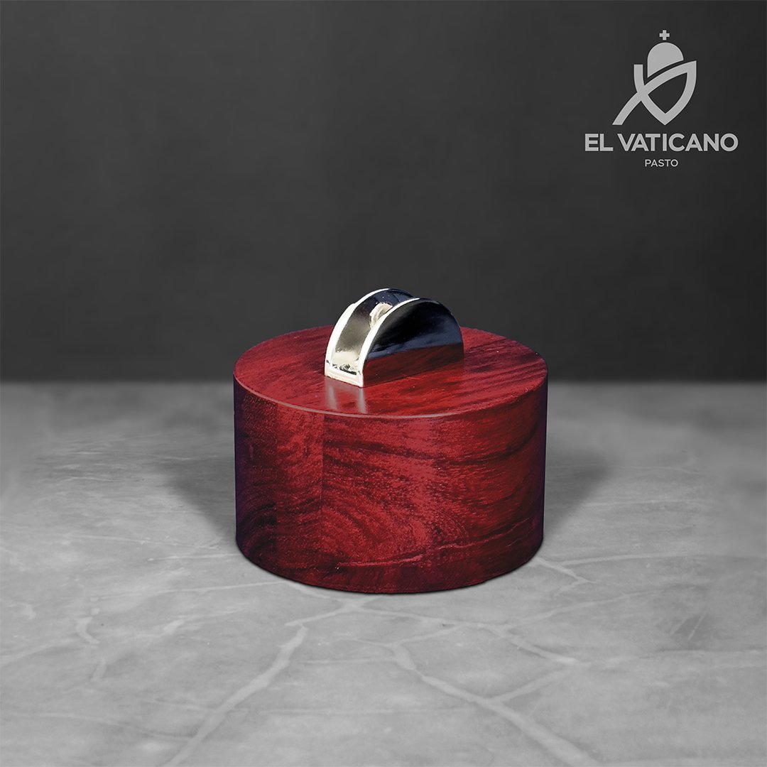 Taco de madera para Trofeo / Placa Redondo Vino tinto