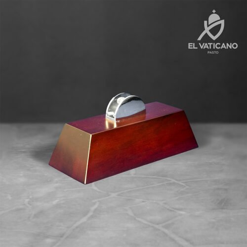 Taco de madera para Trofeo / Placa Trapecio Vino Tinto - Imagen 1