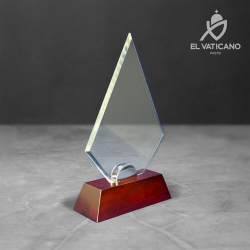 Taco de madera para Trofeo / Placa Trapecio Vino Tinto - Imagen 2