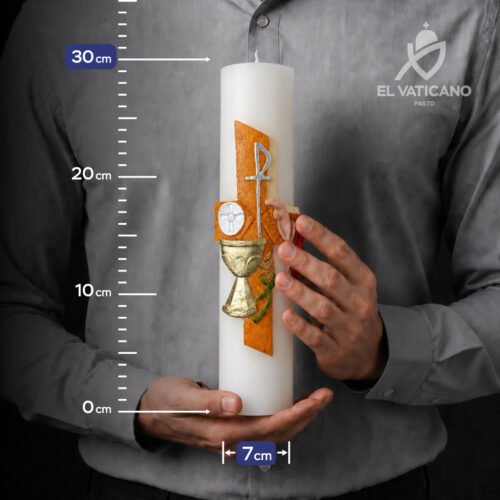 Cirio Cruz y Mano 7x30 - Imagen 2