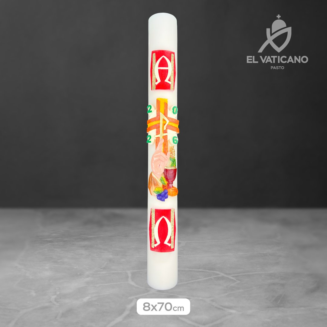 Cirio Eucaristía Mano 8x70