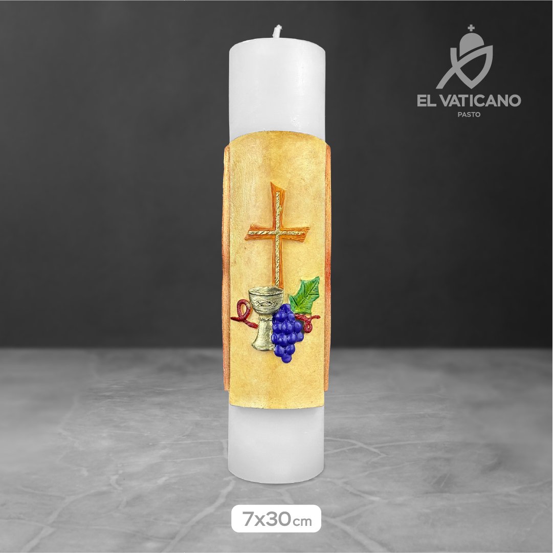 Cirio Eucaristía Uvas 7x30