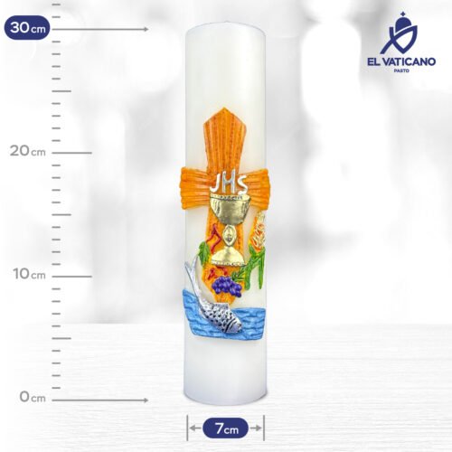 Cirio Eucaristía y Pez 7x30 - Imagen 1