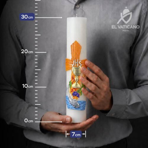 Cirio Eucaristía y Pez 7x30 - Imagen 2