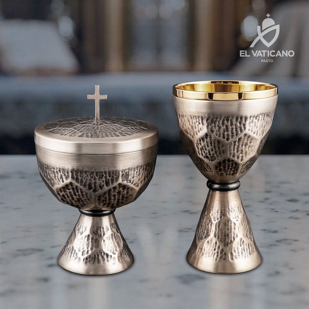 Juego de Copón y Cáliz de Lujo - Textura colmena
