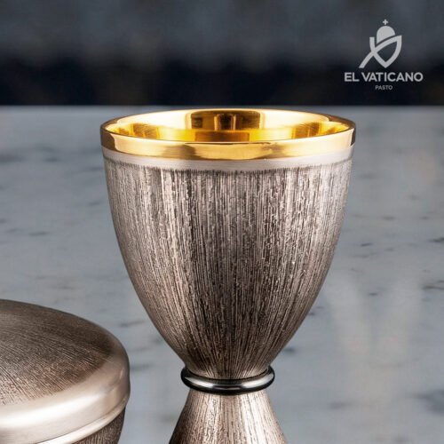 Juego de Copón y Cáliz de Lujo - Textura cepillada - Imagen 3