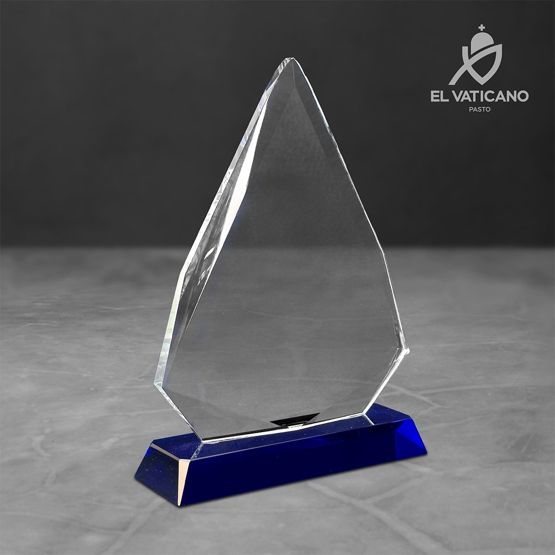 Placa de cristal diamante base azul