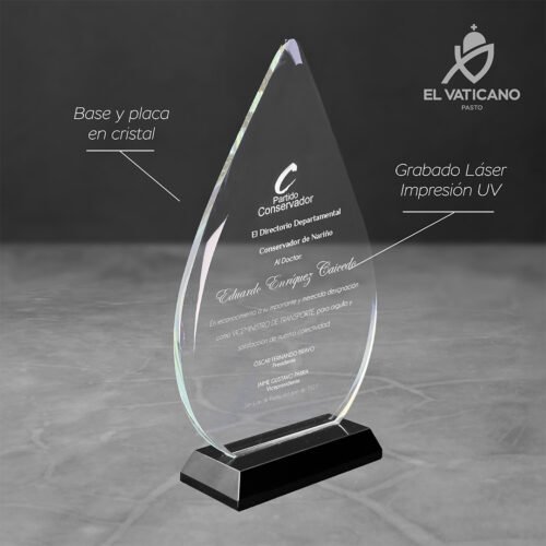 Placa de cristal gota con base en cristal - Imagen 2