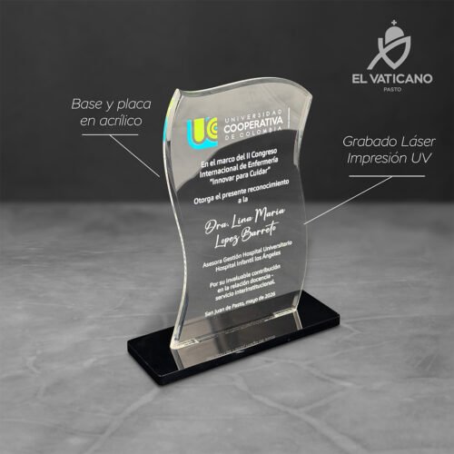 Placa de acrílico transparente con base en acrílico - Imagen 1