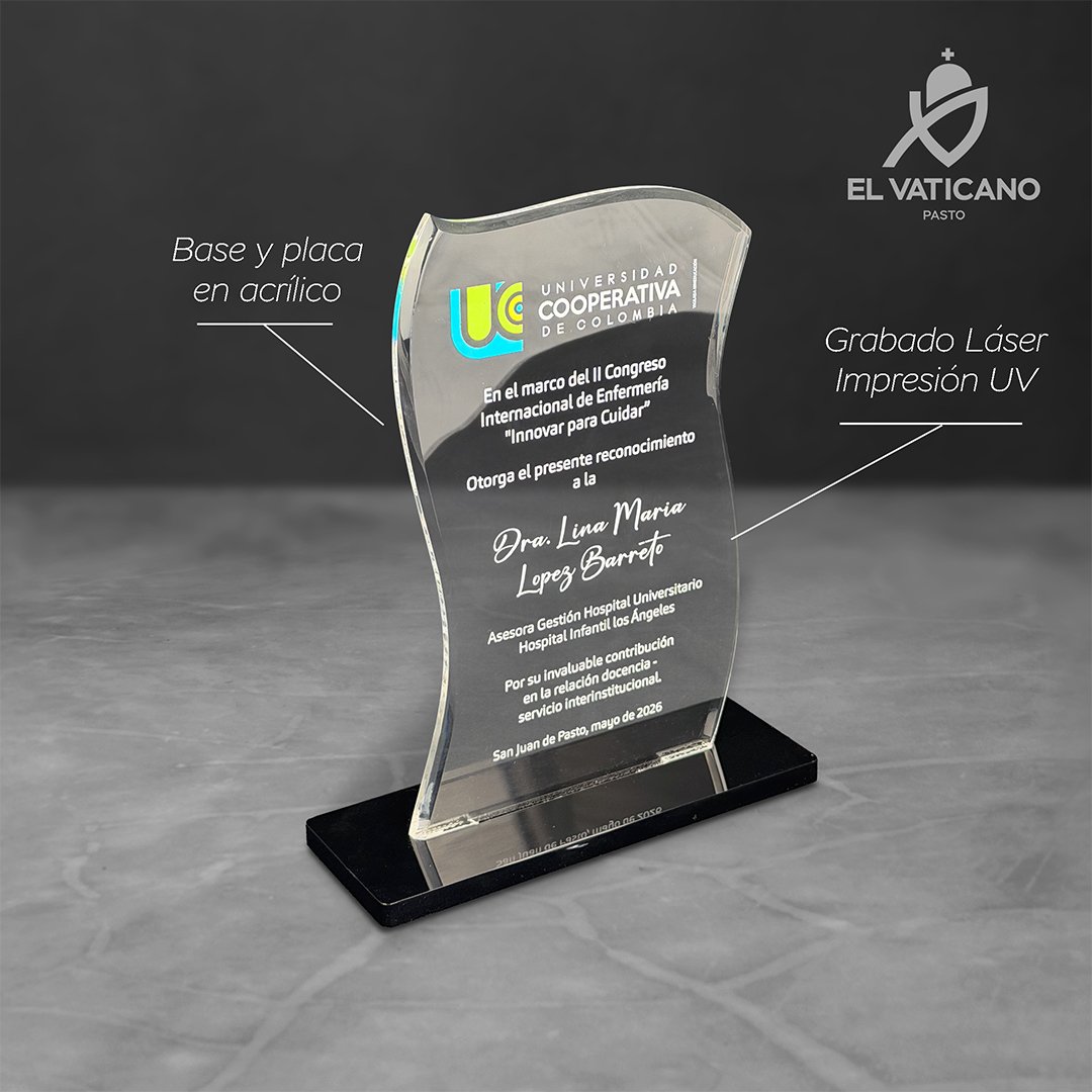 Placa de acrílico transparente con base en acrílico