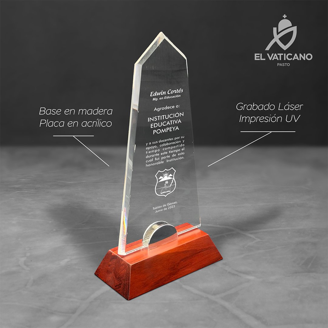 Placa de acrílico obelisco