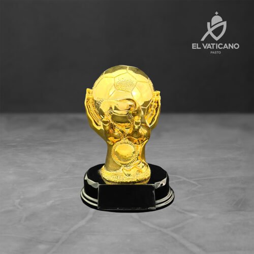 Trofeo Manos con balón pequeño en resina - Imagen 1