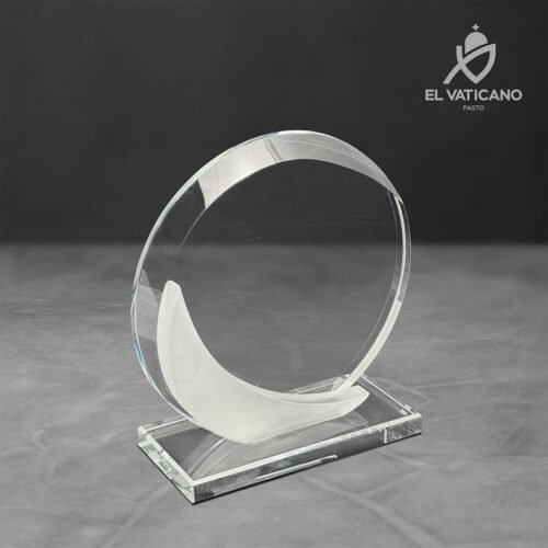 Placa de cristal circular con media luna mate - Imagen 1