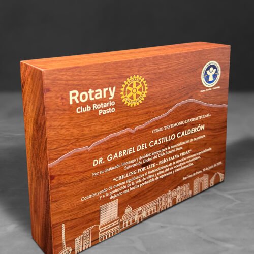 Reconocimiento/Placa de madera maciza Rotary - Imagen 2