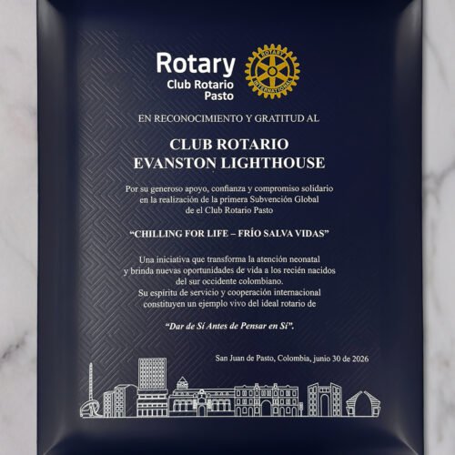 Placa de madera reconocimiento con fondo texturizado Rotary - Imagen 2